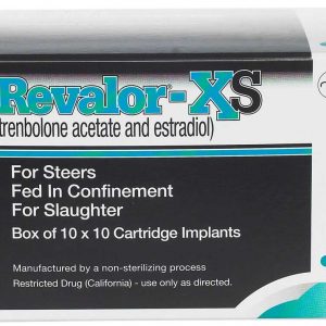 REVALOR-XS growth implant cartridge with 10 slow-release implants for feedlot steers