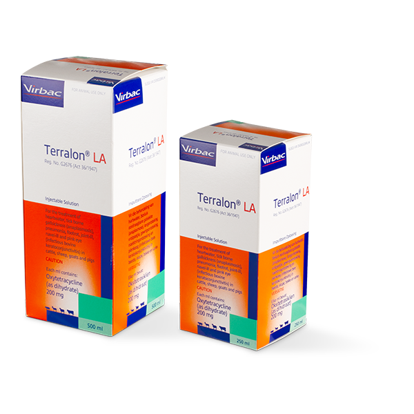 Terralon LA 250ml bottle – long-acting antibiotic injection for cattle, sheep, goats, and pigs