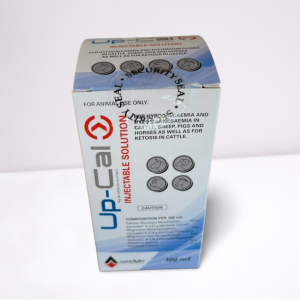 Bottle of Antrovet Up-Cal 100ml injectable solution for livestock