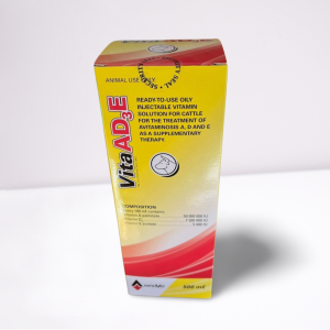 500ml bottle of Antrovet Vita AD3E injectable solution for cattle and farm animals